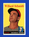 1958 Topps Set-Break #214 Willard Schmidt EX-EXMINT *GMCARDS*