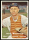 1957 Topps mid series card #323 Wes Westrum,  Giants.  ExMt+/NrMt. Centered.