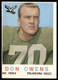 1959 Topps #47 Don Owens RC Philadelphia Eagles EX-EXMINT SET BREAK!