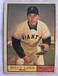 1961 Topps #237 Billy Loes Giants EX Excellent Condition