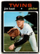 1971 Topps #245 Jim Kaat Low Grade Vintage Baseball Card Minnesota Twins