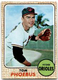 1968 Topps #97 Tom Phoebus High Grade Vintage Baseball Card Baltimore Orioles