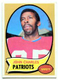 1970 Topps #84 John Charles Football Card - New England Patriots