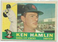 1960 Topps Baseball #542 RC KEN HAMLIN, ATHLETICS HI#