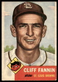 1953 Topps #203 Cliff Fannin St. Louis Browns VG-VGEX wrinkle SET BREAK!