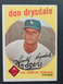 1959 Topps Baseball Don Drysdale #387 HOF VG