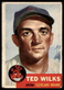 1953 Topps #101 Ted Wilks Cleveland Indians VG-VGEX wrinkle SET BREAK!