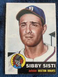 1953 TOPPS Sibby Sisti ( BOSTON BRAVES ) Card #124